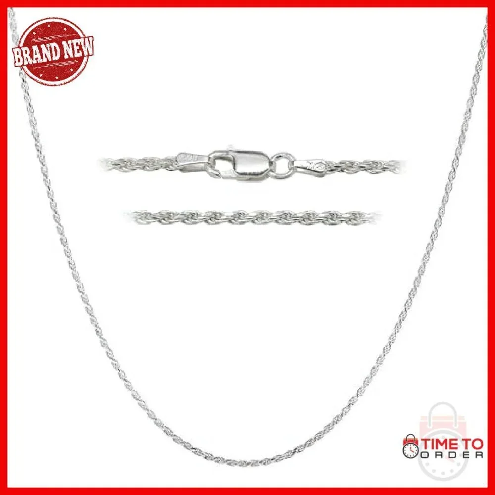 Sterling Silver Rope Chain Necklace 30in Lobster Clasp 925